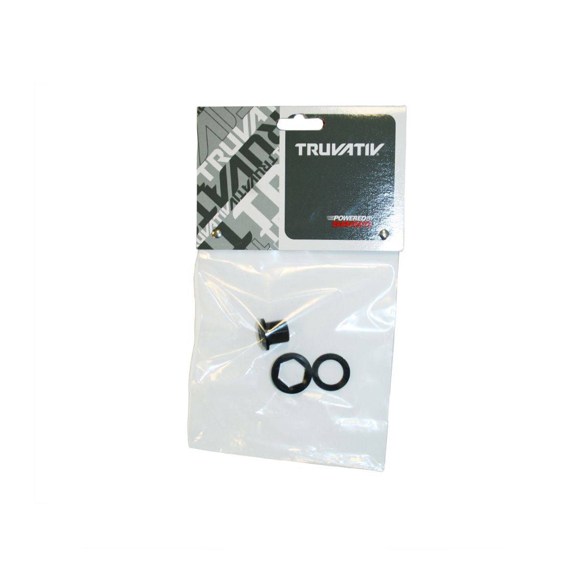 Sram spare crank arm bolt kit with black alloy bolt for GXP cranksets, includes one M15/M26 self-extracting bolt component.