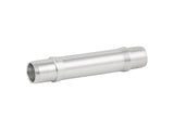 Silver Bontrager XC Road front axle for 2024 wheels and hubs, showcasing the durable component for bicycle front wheel assembly.
