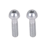 Six Thomson silver replacement stem bolts for seatposts and stems, showing close-up of metallic bolts on a white background.