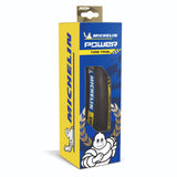 Michelin Power Time Trial high performance road cycling tyre showing sleek black tread and sidewall for speed and control
