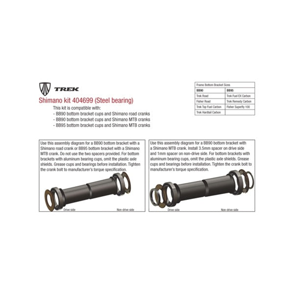 Trek Bottom Bracket Madone Campagnolo Kit Bottom Bracket