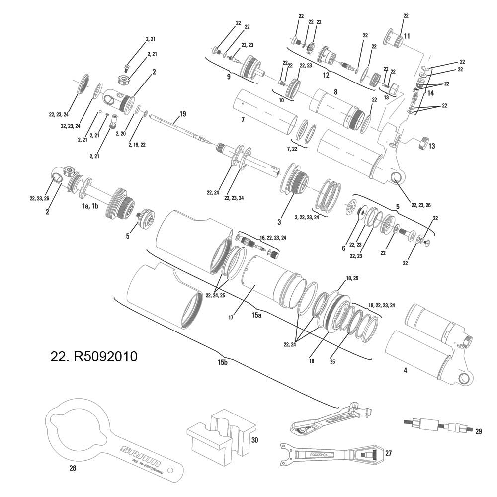 Rock Shox Service Kit Vivid Air 2011 (Full) Spares & Accesories
