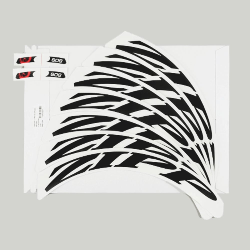 Zipp Decal Set 808/Disc Matte Black/No Border Logo 700C (Complete For 1X Wheel)