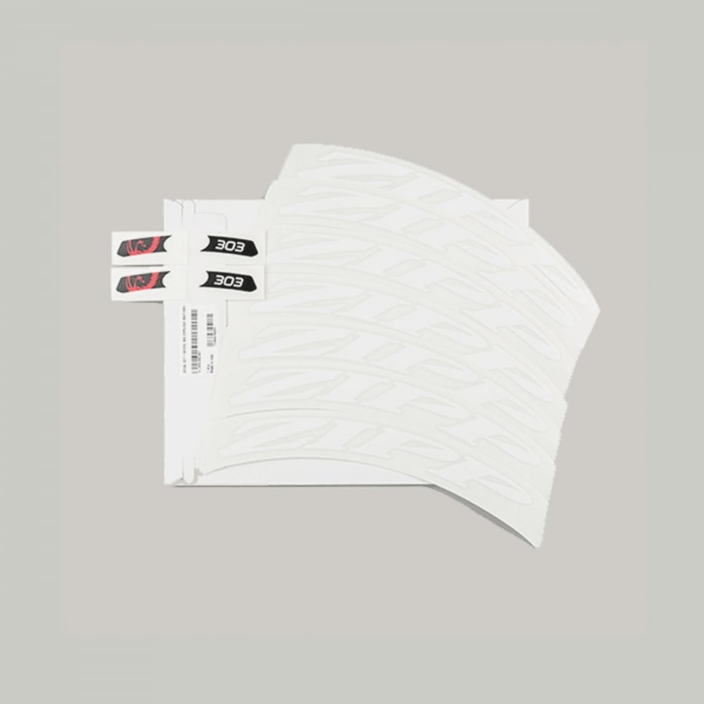 Zipp Decal Set 303 Matte White/No Border Logo 700C (Complete For 1X Wheel)