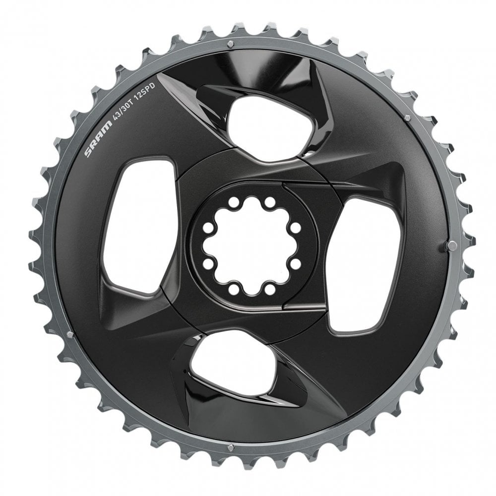 Sram Chain Ring Road 43T 94Bcd 2X12 Force Wide With Cover Plate 2021: Polar Grey 43T