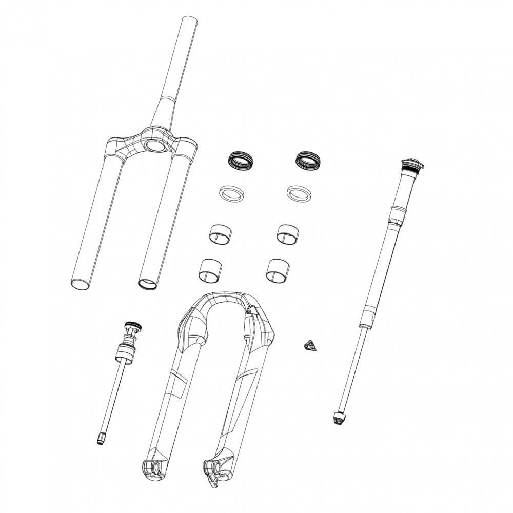 SRAM Debonair Zeb A1 27.5/29-inch black suspension fork with 44mm offset and tapered 1.8 crown for mountain biking.