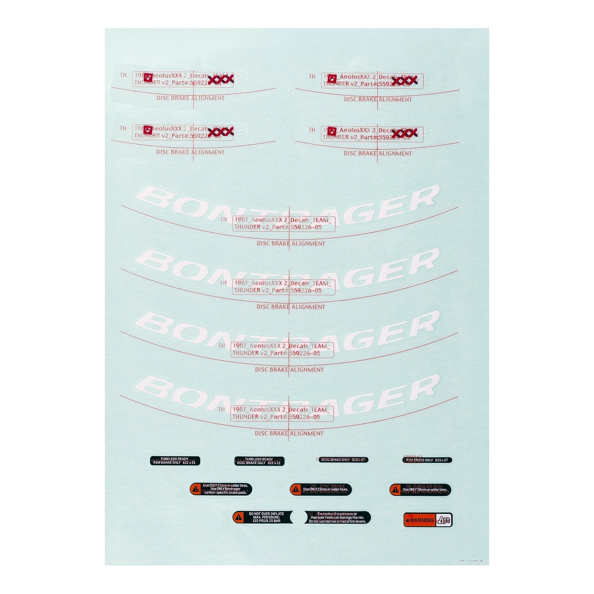 Bontrager Wheelsystem Replacement Aeolus Xxx 2 Decals Spares & Accessories