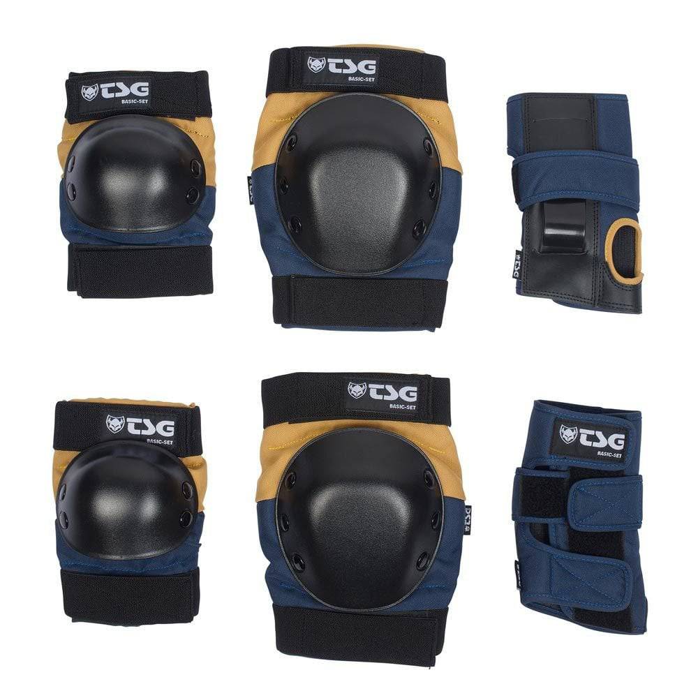 TSG Basic Padset for kids with knee, elbow, and wrist guards, protective sports gear for children.