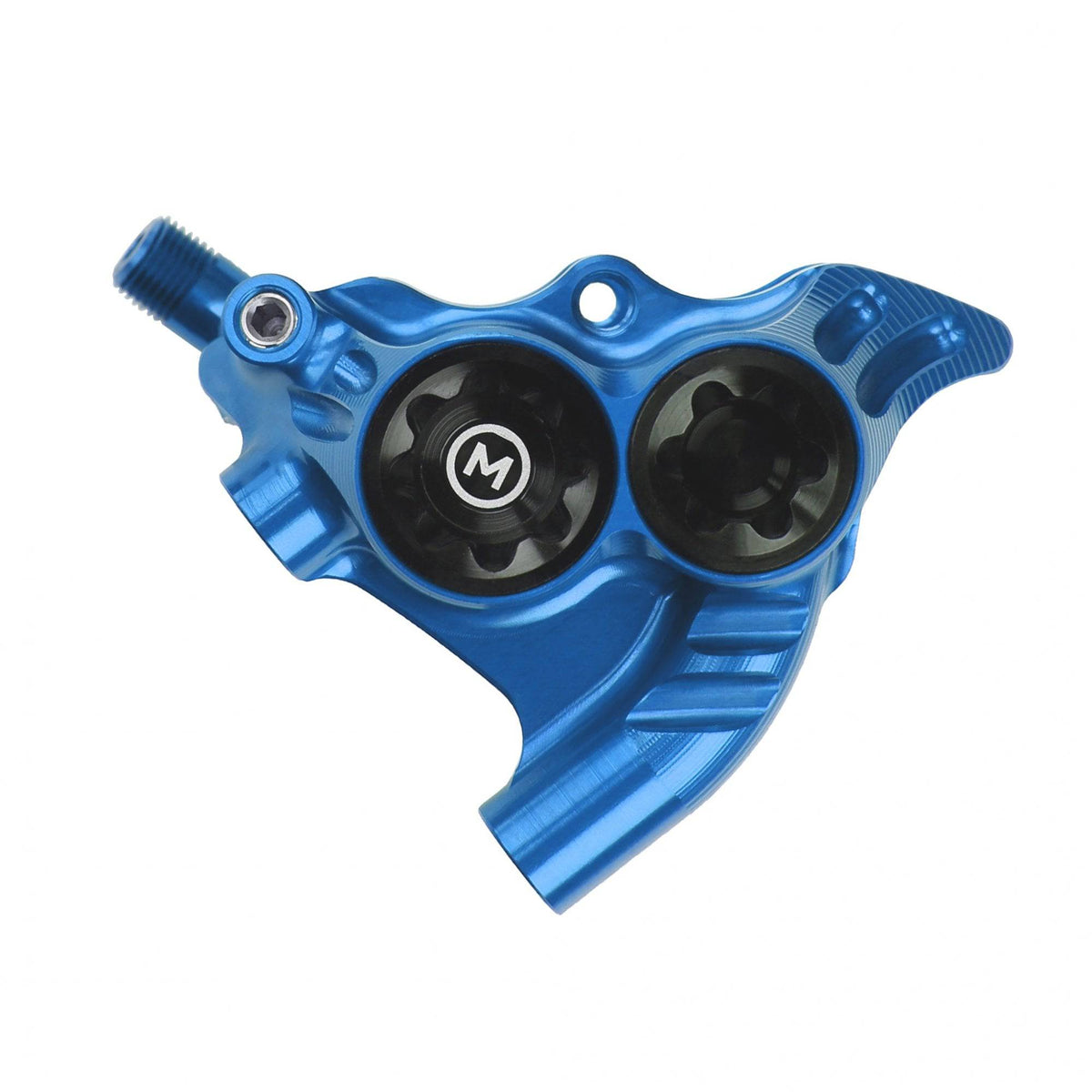 Hope RX4+ Flatmount rear brake caliper for 160mm and 180mm rotors, complete with mounting hardware, bike component.
