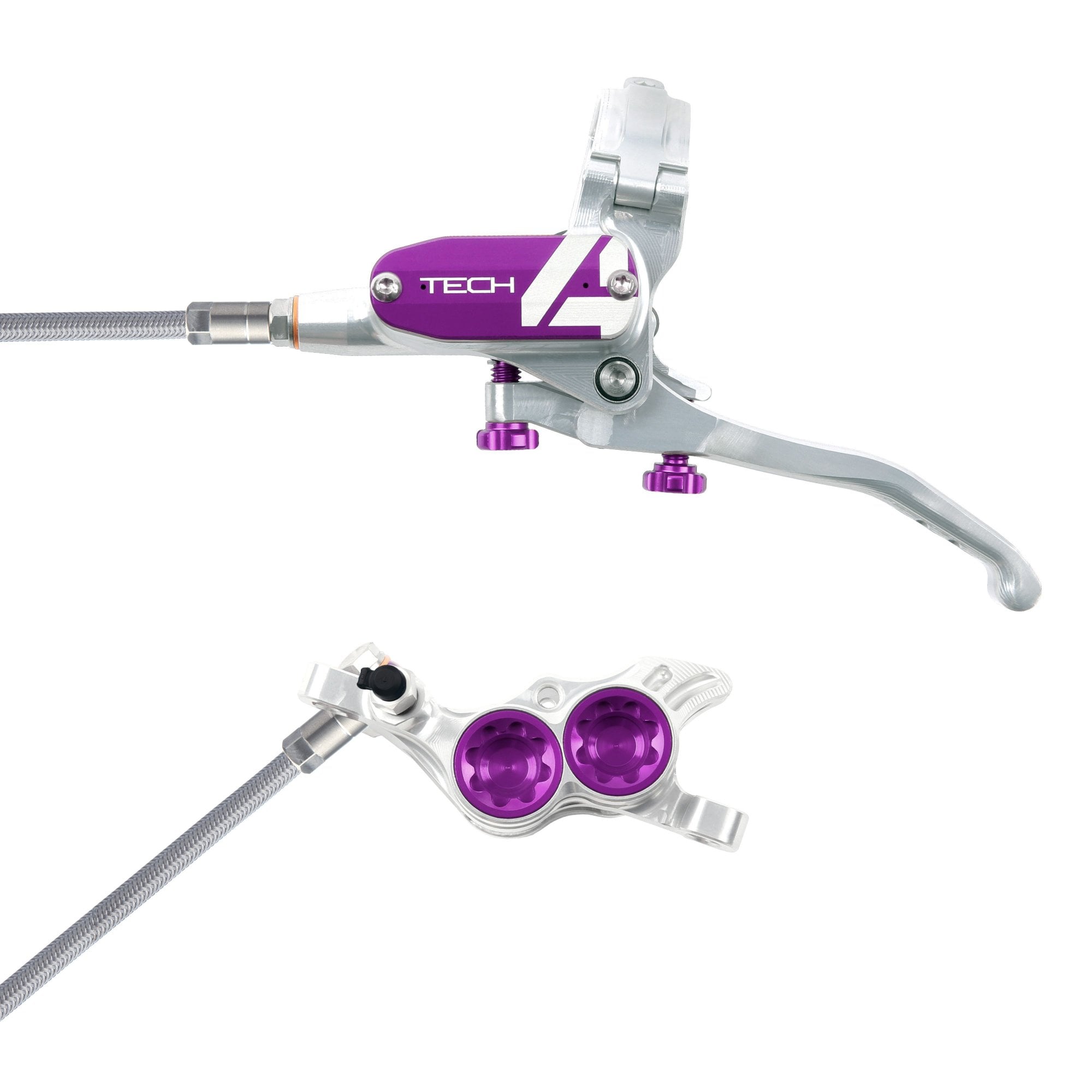 Hope Tech 4 E4 - No Rotor - Braided Brakes