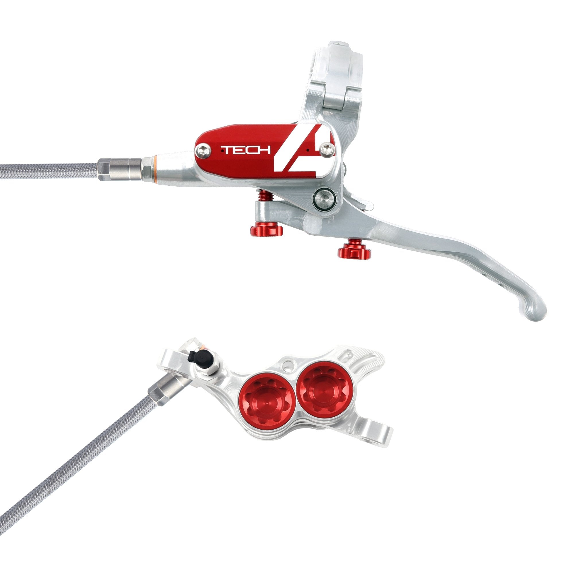 Hope Tech 4 E4 - No Rotor - Braided Brakes