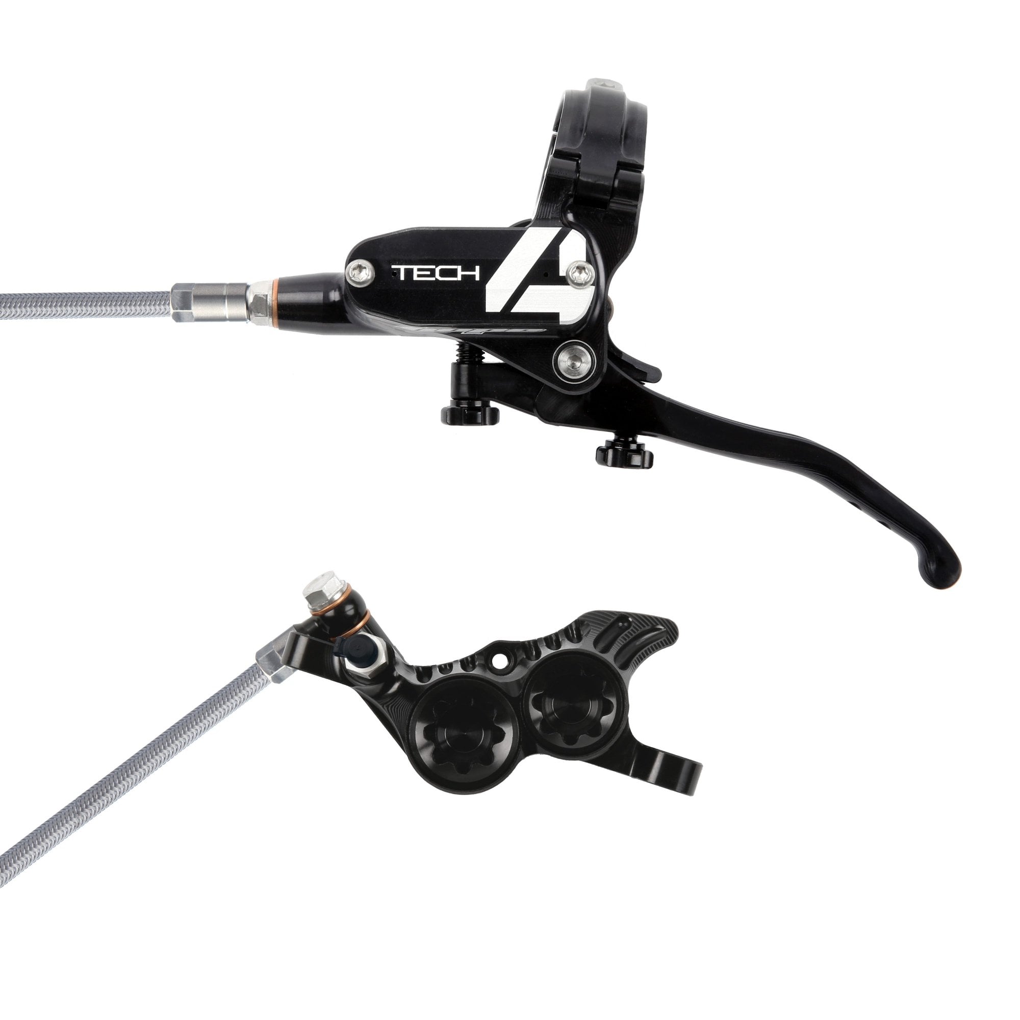 Hope Tech 4 V4 - No Rotor - Braided Brakes