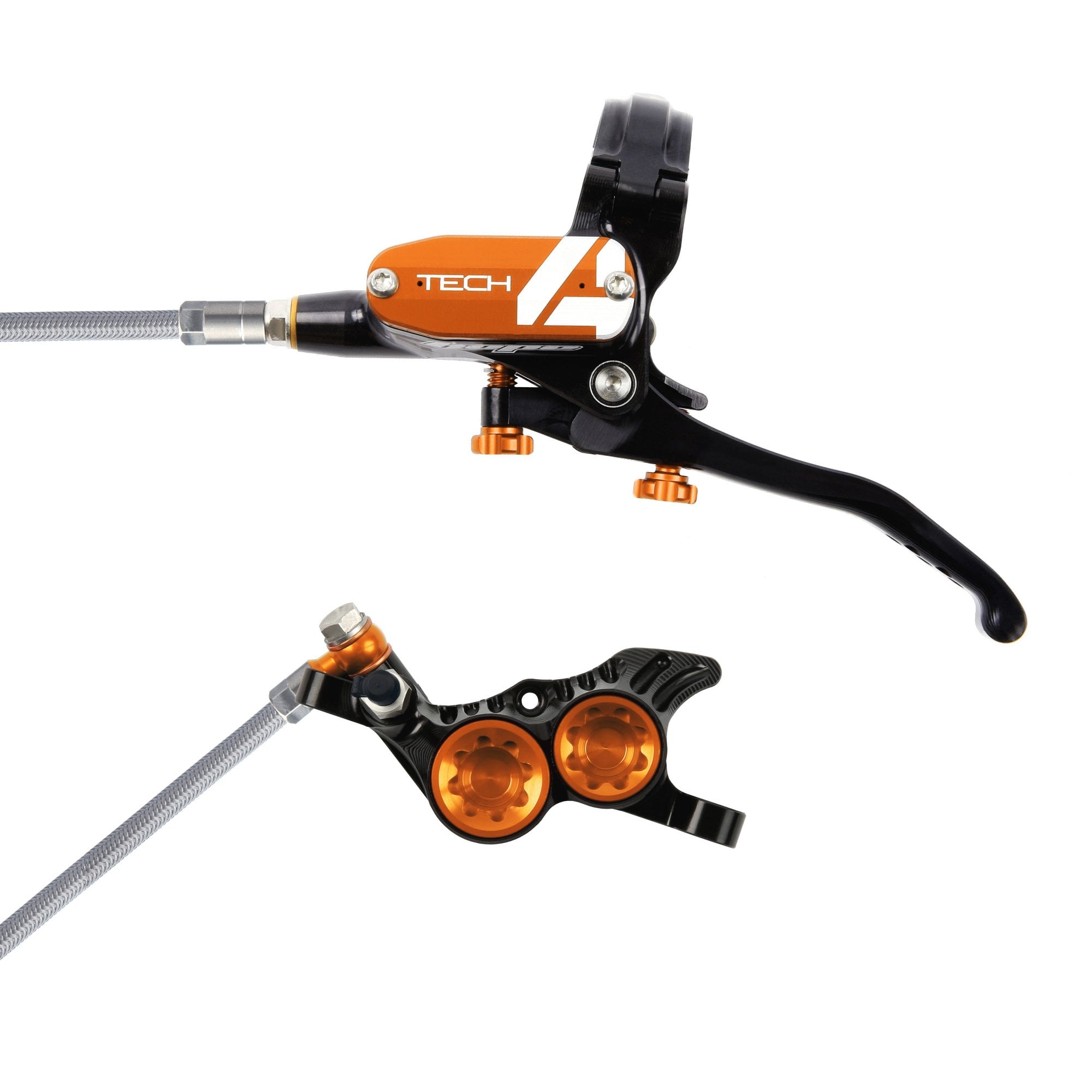 Hope Tech 4 V4 - No Rotor - Braided Brakes