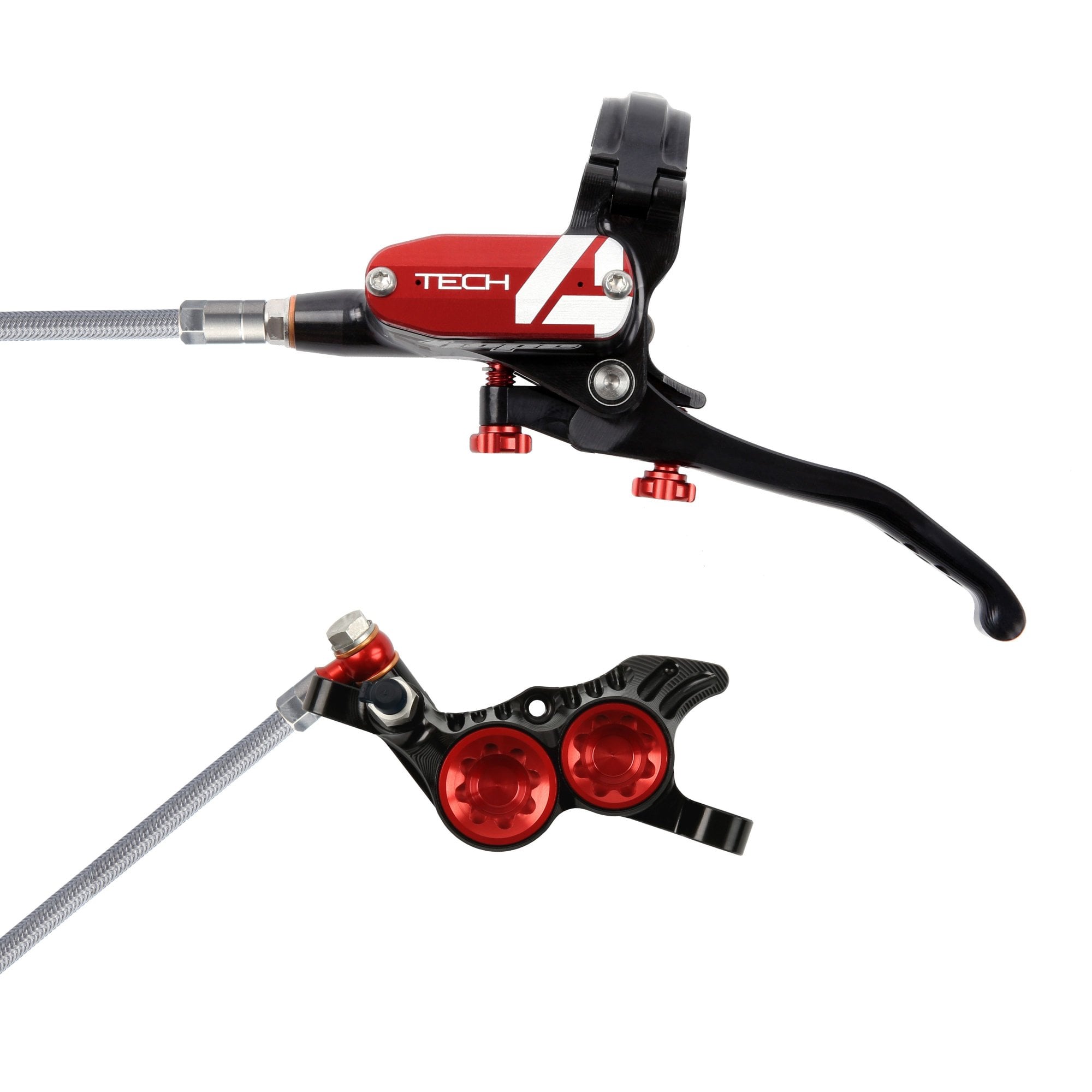 Hope Tech 4 V4 - No Rotor - Braided Brakes