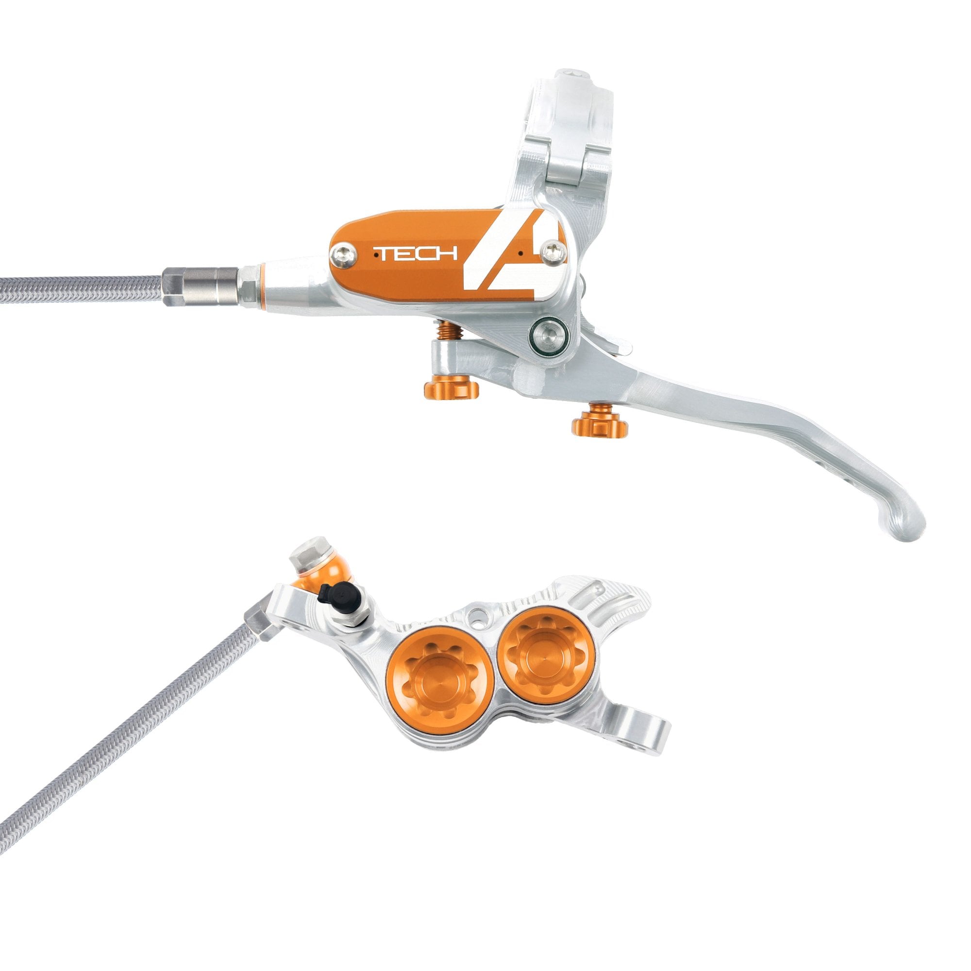 Hope Tech 4 V4 - No Rotor - Braided Brakes