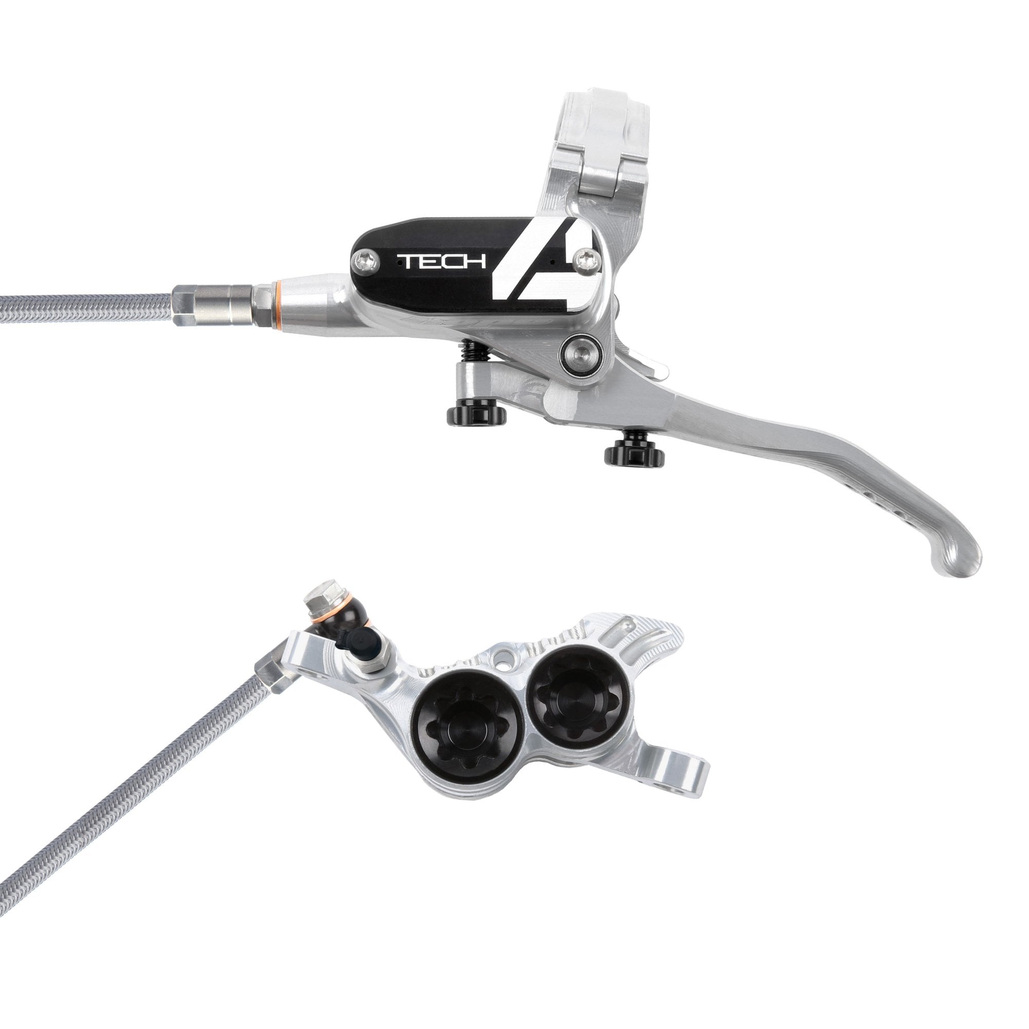 Hope Tech 4 V4 - No Rotor - Braided Brakes