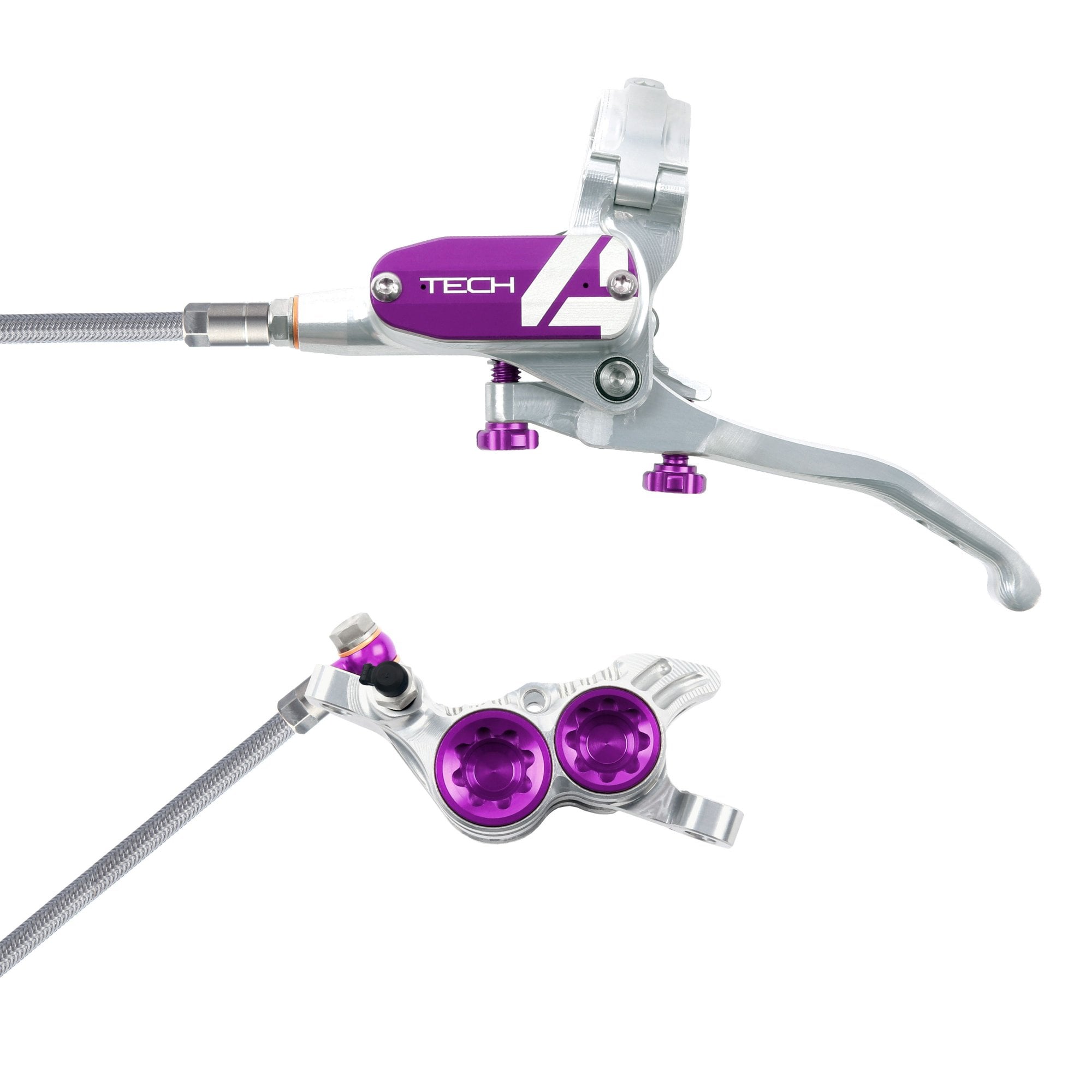 Hope Tech 4 V4 - No Rotor - Braided Brakes
