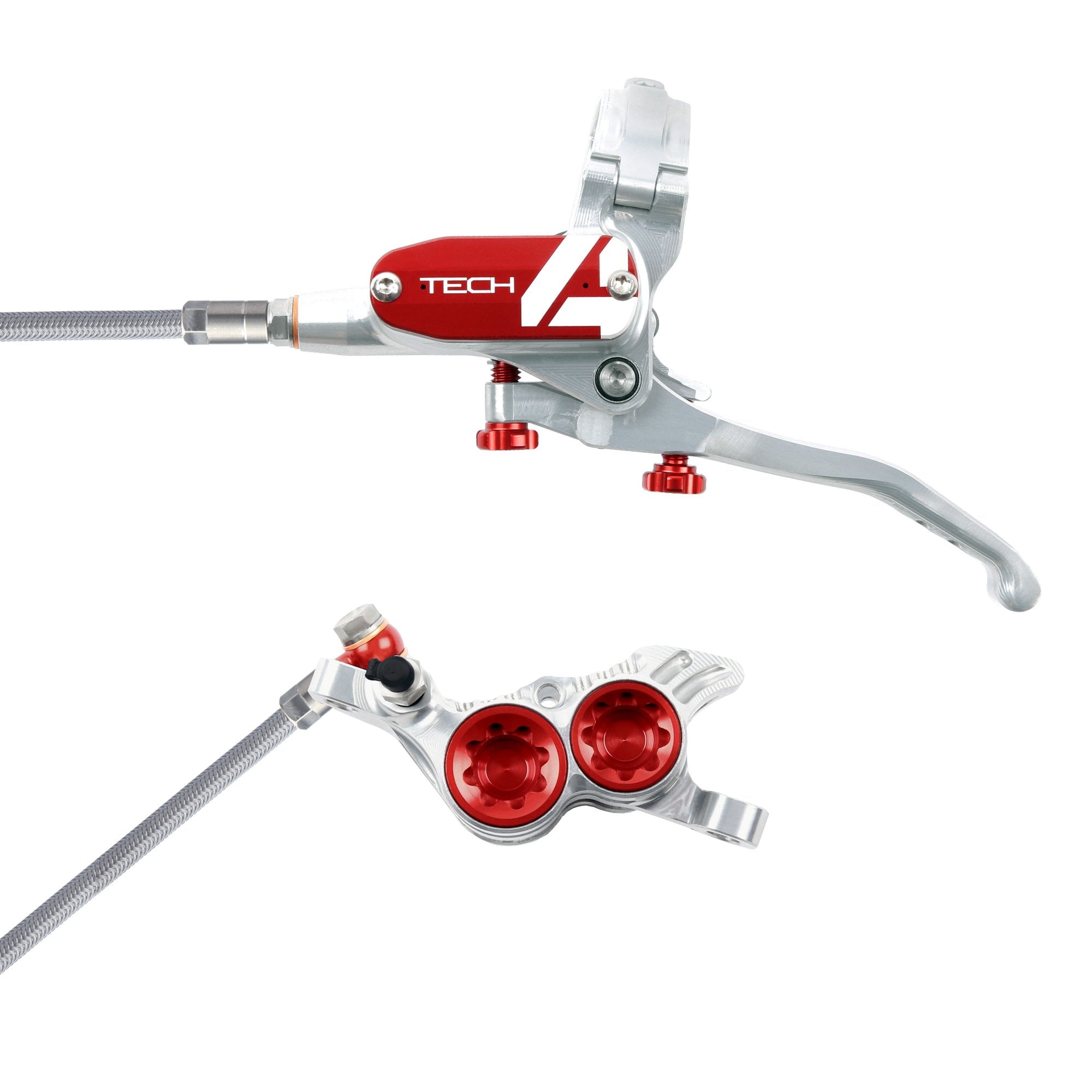 Hope Tech 4 V4 - No Rotor - Braided Brakes