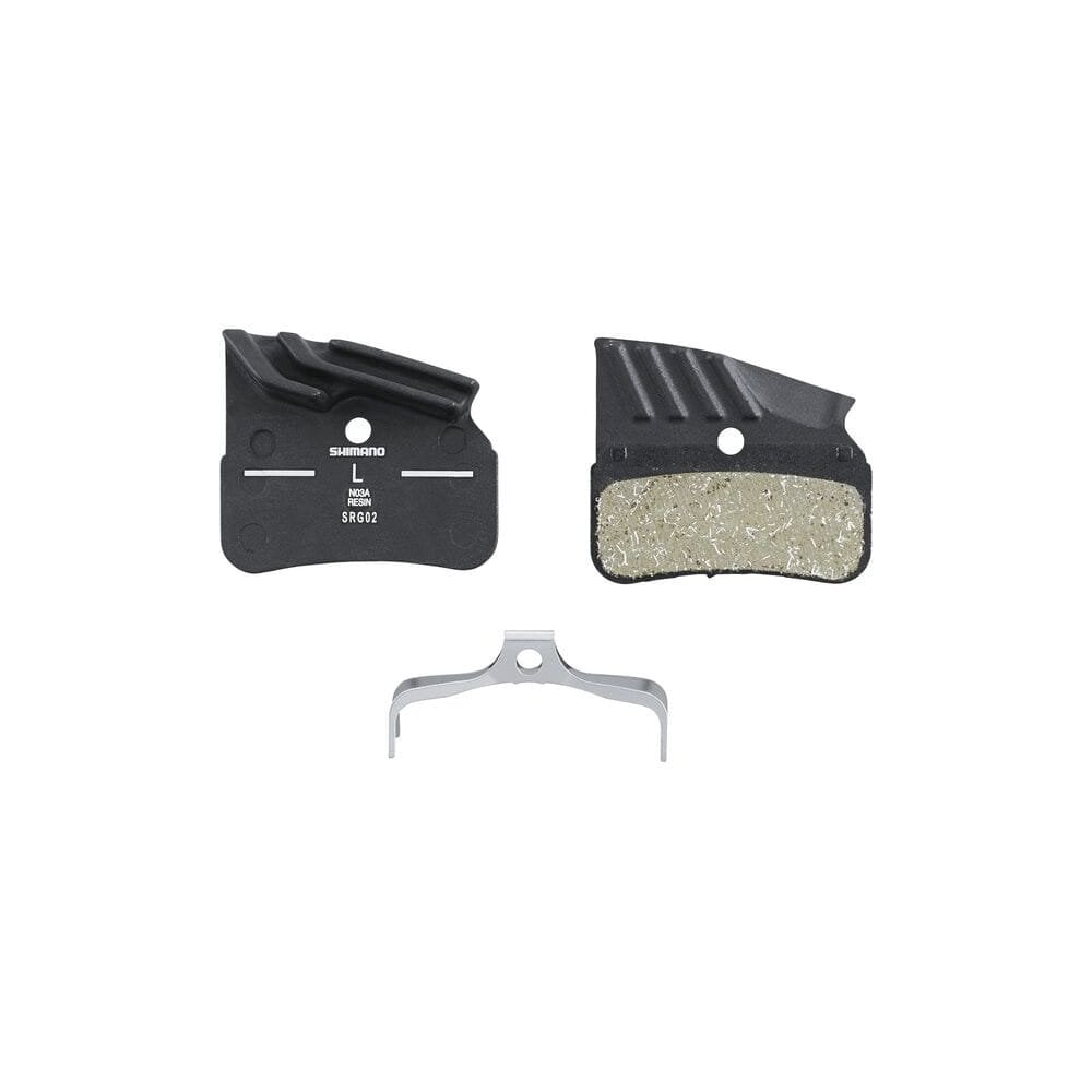 Shimano N03A Disc Pads And Spring Alloy Back With Cooling Fins Resin Disc Pads