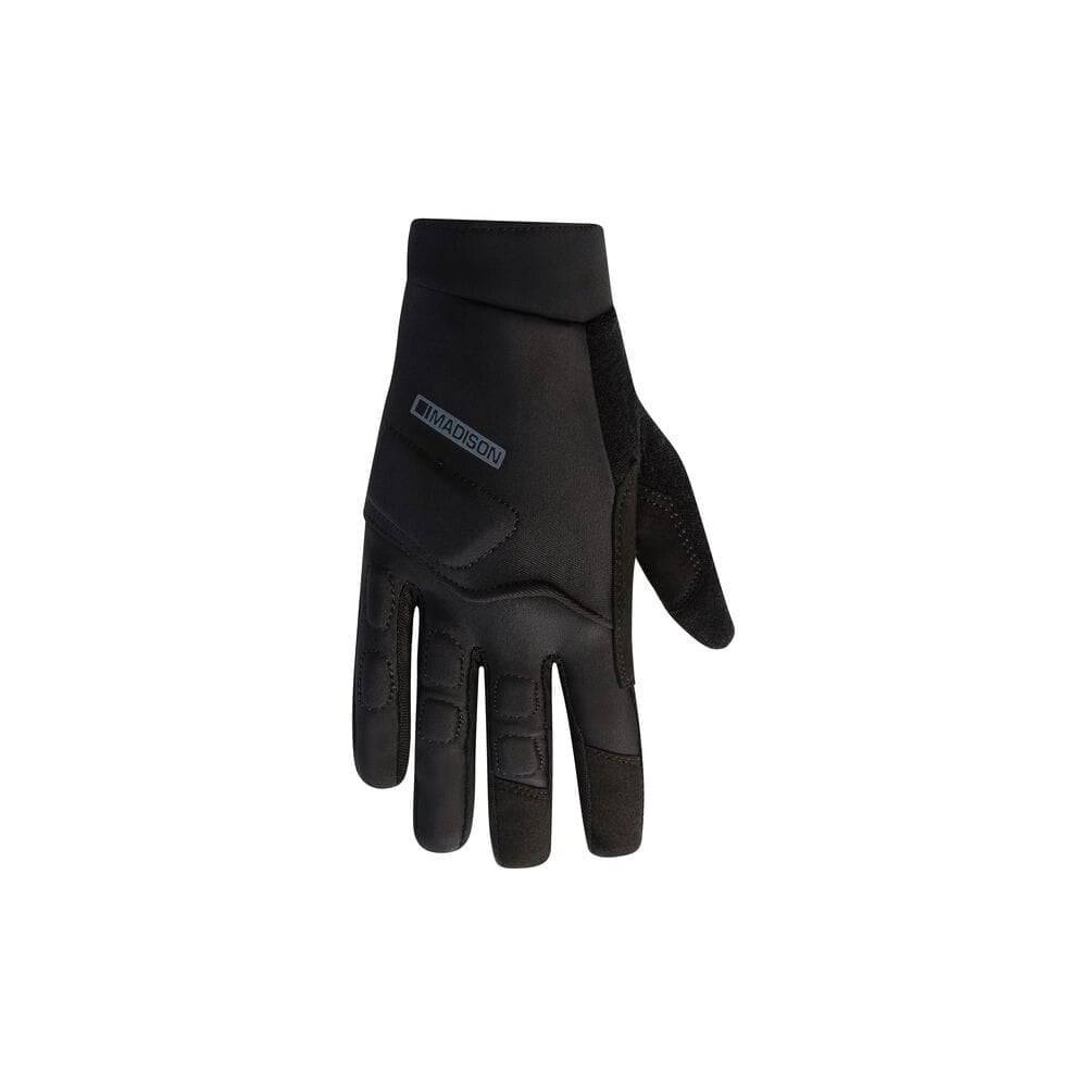 Madison Zenith MTB gloves with padded knuckles, silicone grippers, and adjustable cuff for cycling comfort and protection.