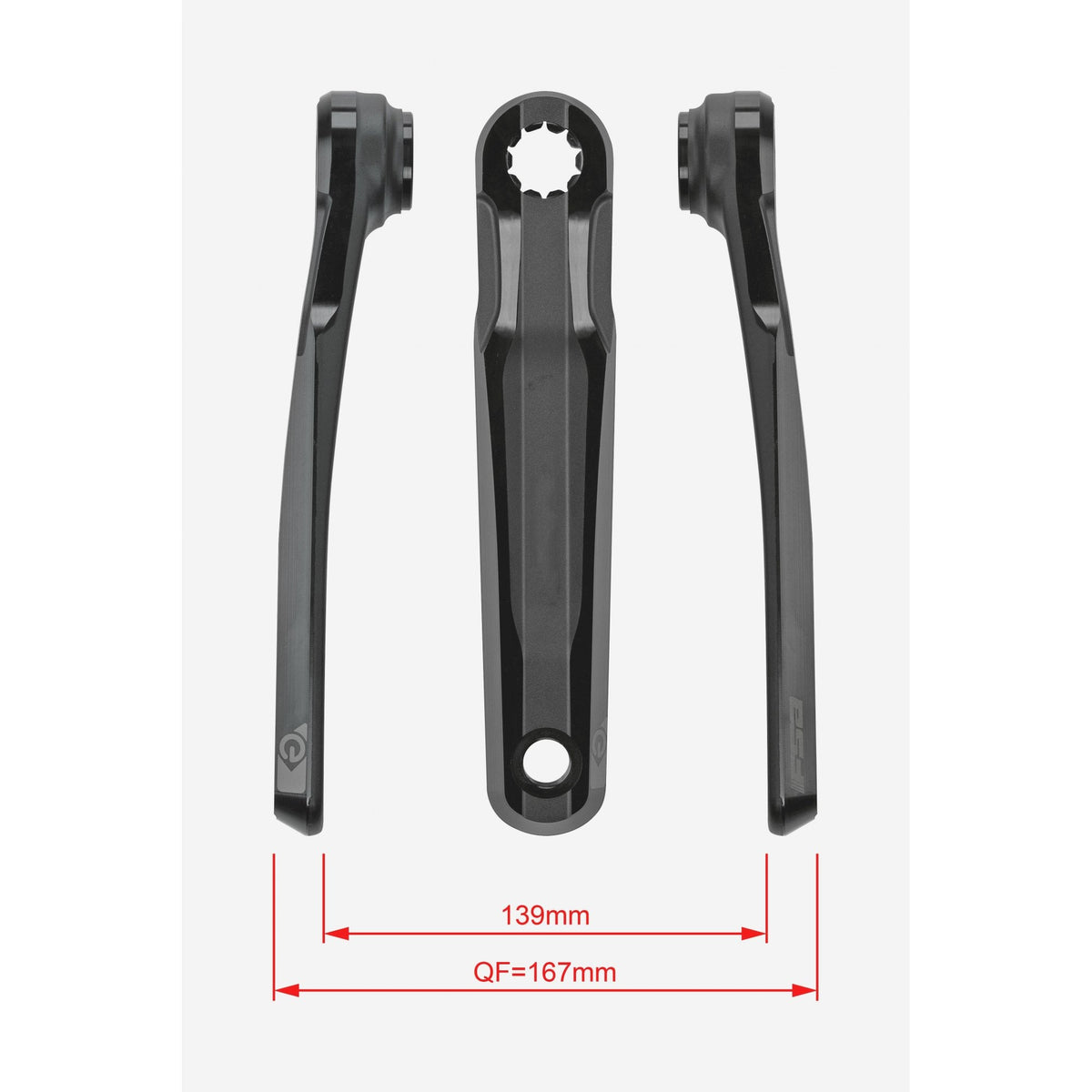 Fsa Ebike Chainset Ck762Nc Isis 22.0Mm Black Cranks