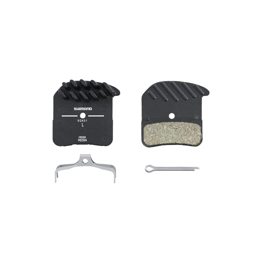Shimano H03A Disc Pads And Spring Alloy Back With Cooling Fins Resin Disc Pads