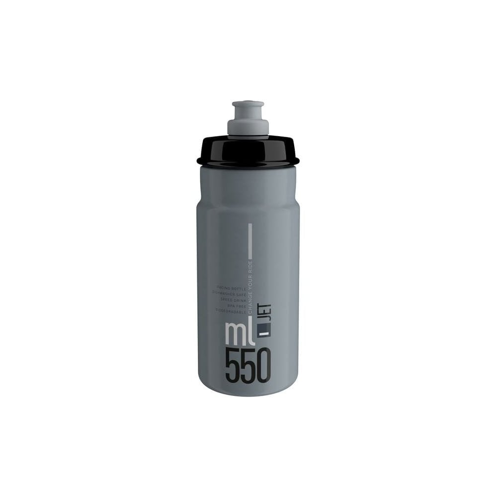 Elite Bottles Jet biodegradable cycling water bottle with high flow valve and safety valve, eco-friendly bike accessory