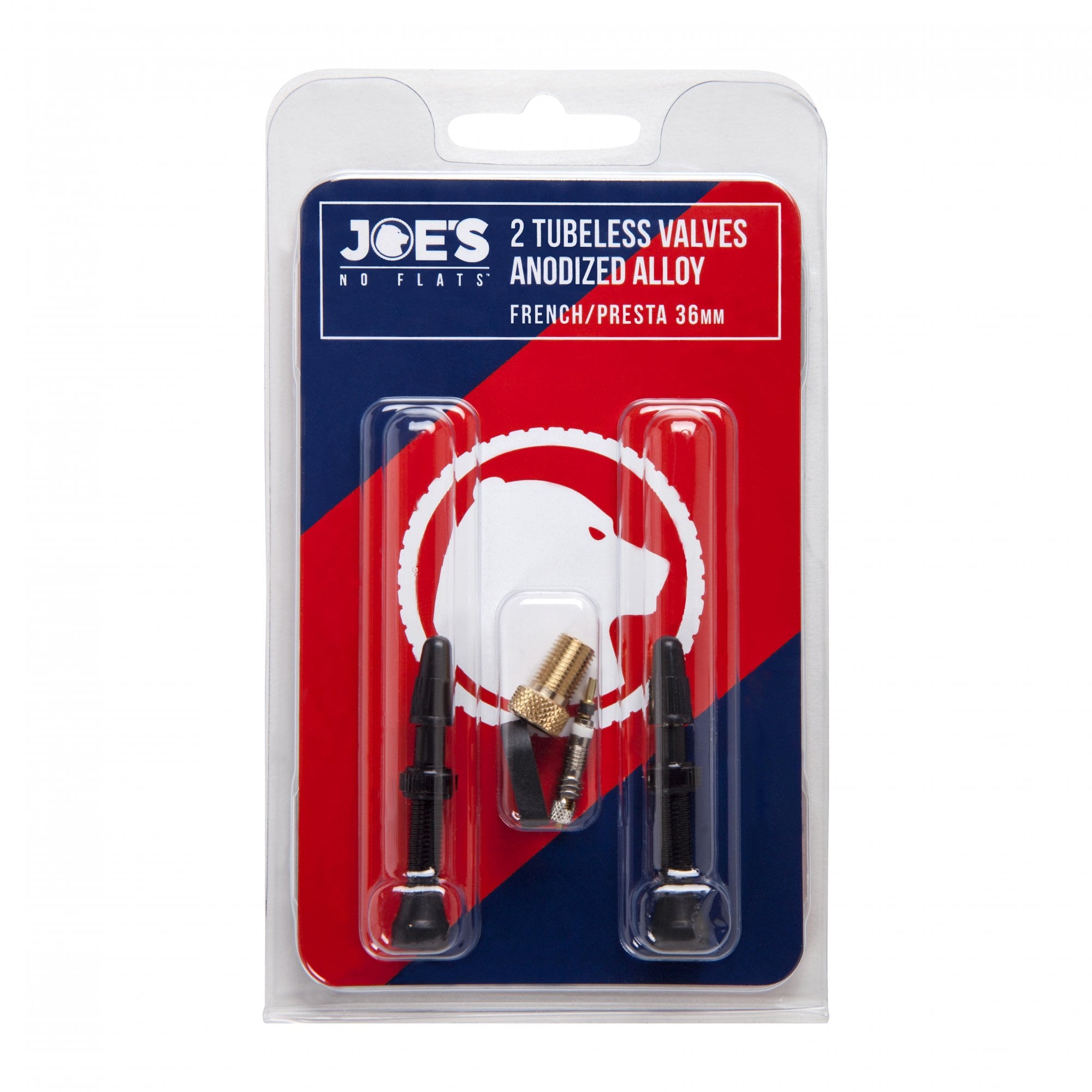 Joe'S No Flats Tubeless Anodized Black Presta Valves (Pair) Tubeless