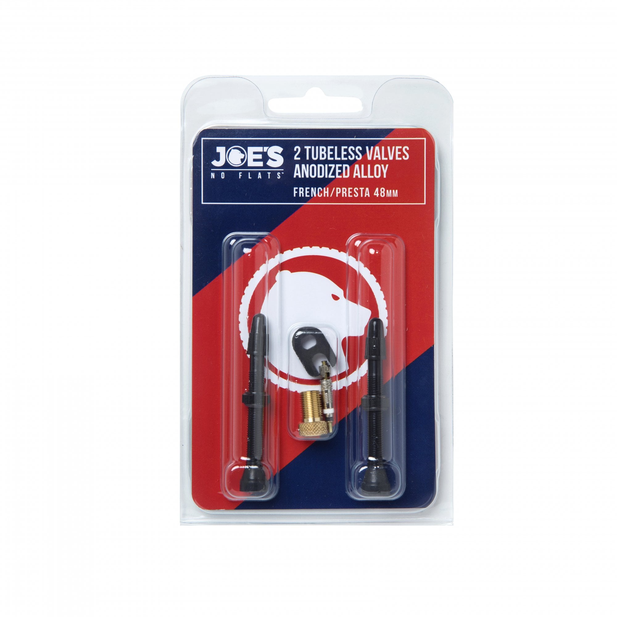Joe'S No Flats Tubeless Anodized Black Presta Valves (Pair) Tubeless