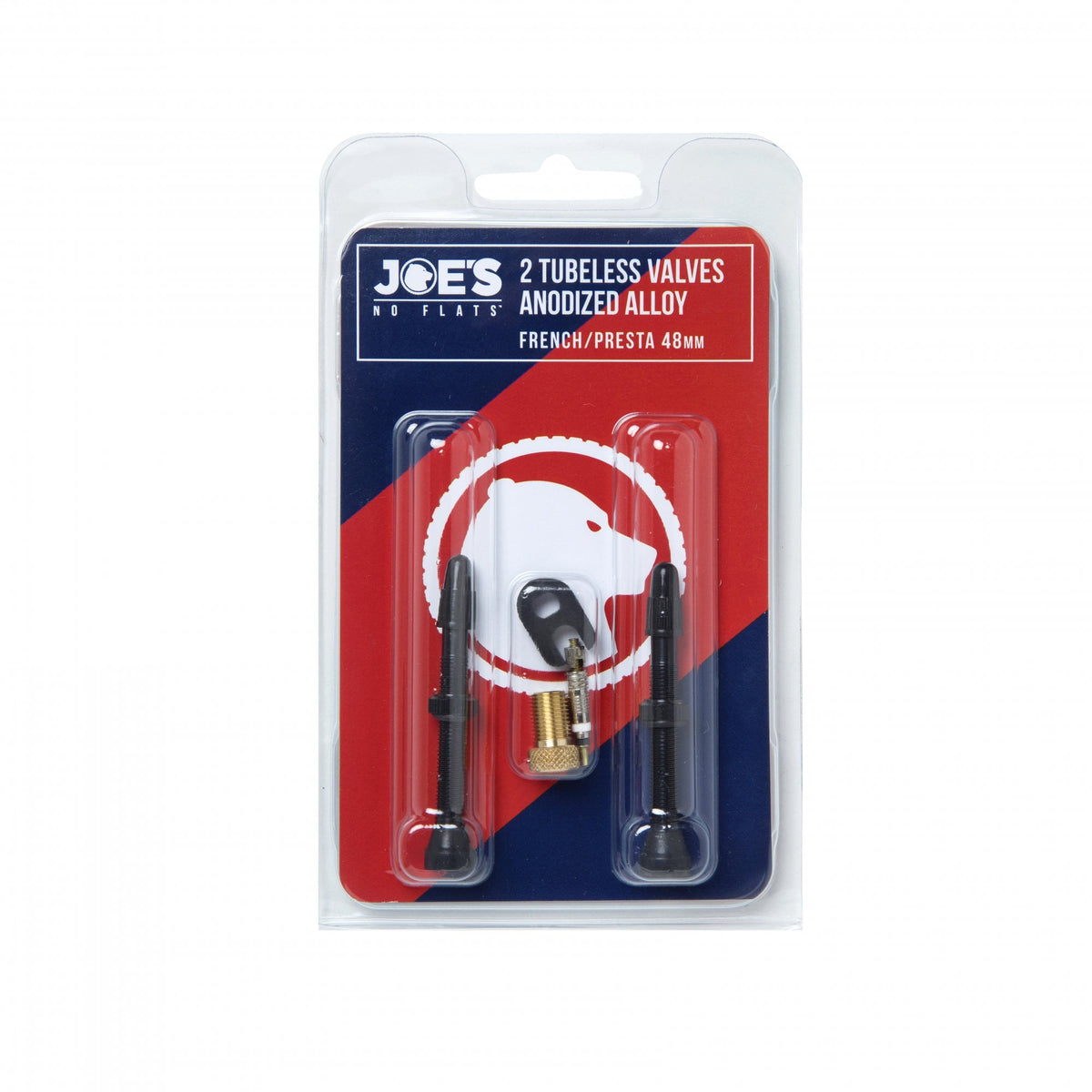 Joe'S No Flats Tubeless Anodized Black Presta Valves (Pair) Tubeless