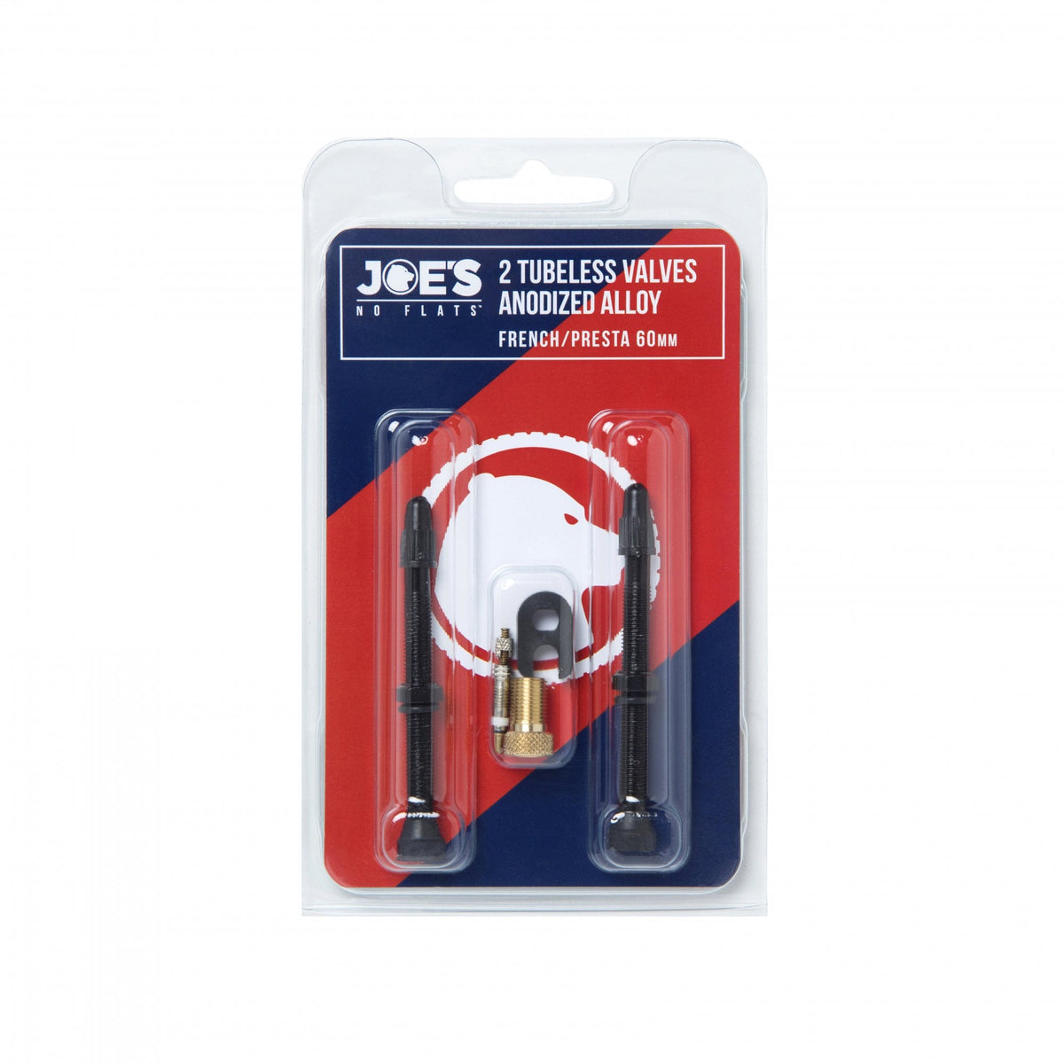 Joe'S No Flats Tubeless Anodized Black Presta Valves (Pair) Tubeless