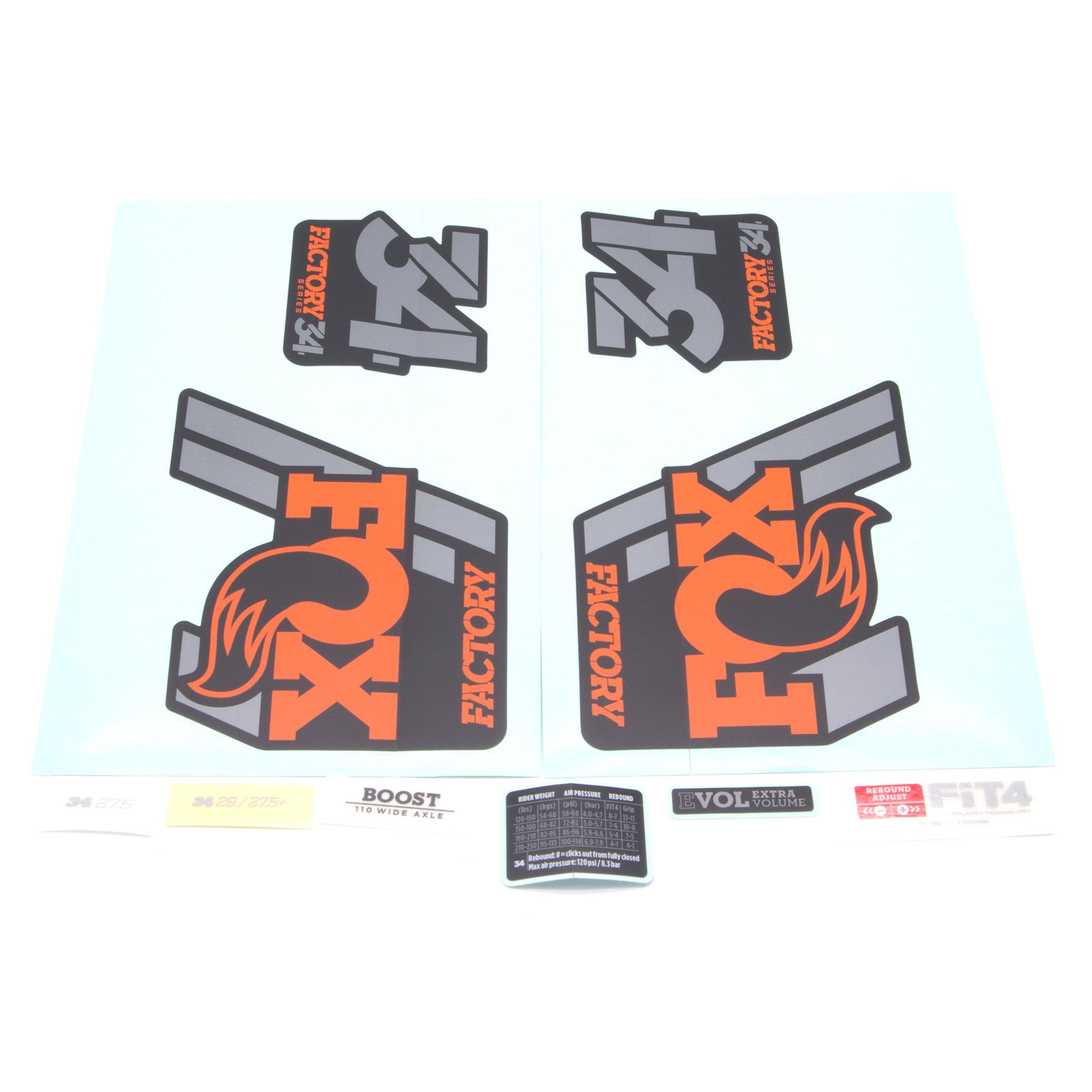 Fox Fork Decal Kit 34 Factory Series 2018 Black Spares & Accesories