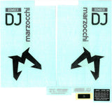 Marzocchi Fork Bomber Dj Decal Kit: Std/Clear Logo Gloss Red/White 2024 Spares & Accesories