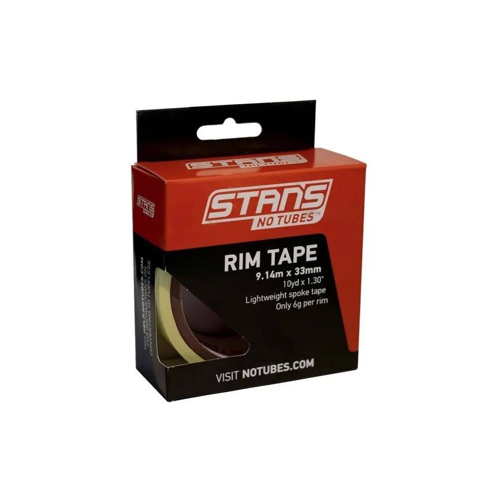 Stan's No Tubes rim tape for tubeless-ready wheels, durable sealant tape for reliable tubeless setup in cycling components.