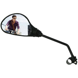 Trek black left-side adjustable e-bike rearview mirror for enhanced visibility and safety on electric bikes.
