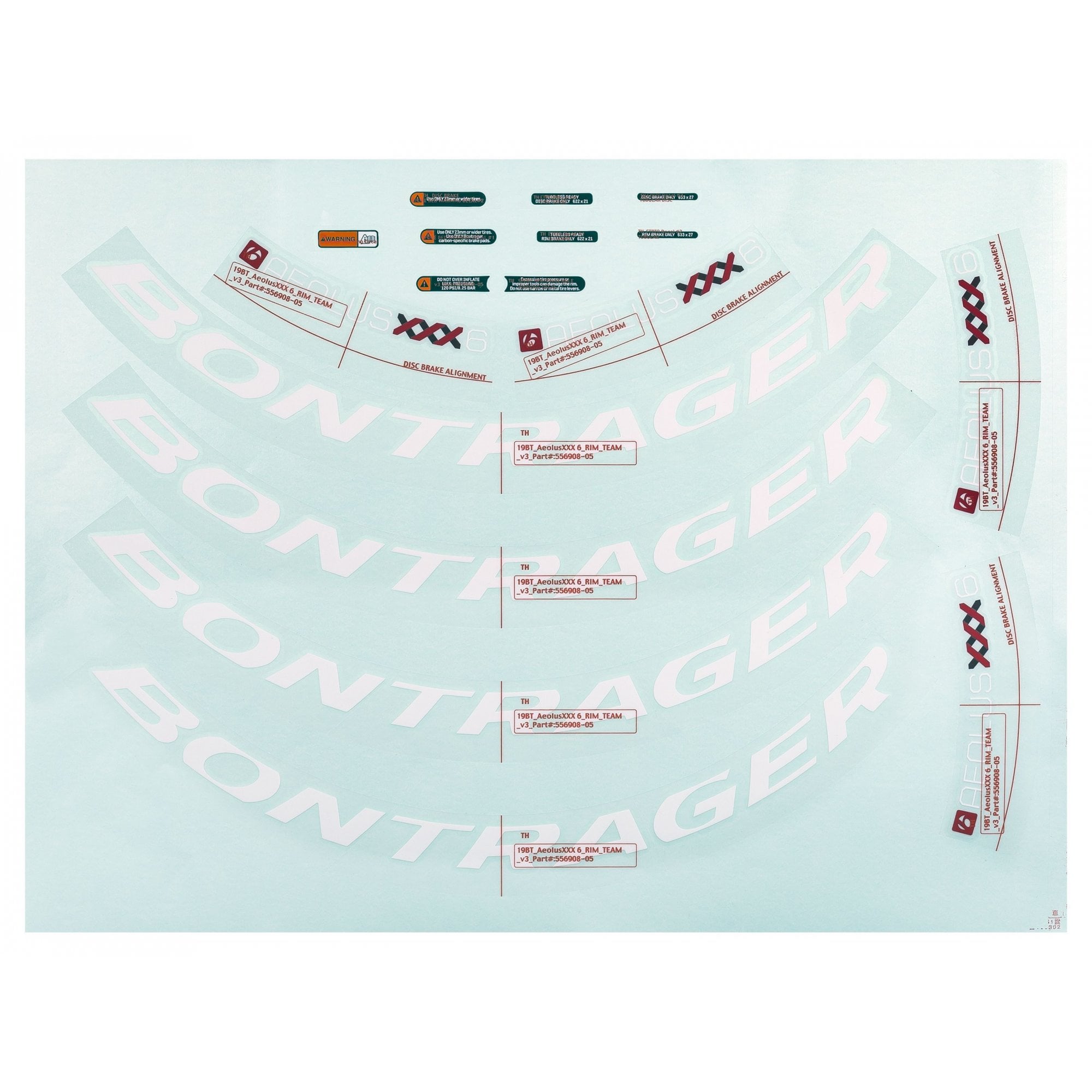Bontrager Wheelsystem Replacement Aeolus Xxx 6 Decals Wheel Spares