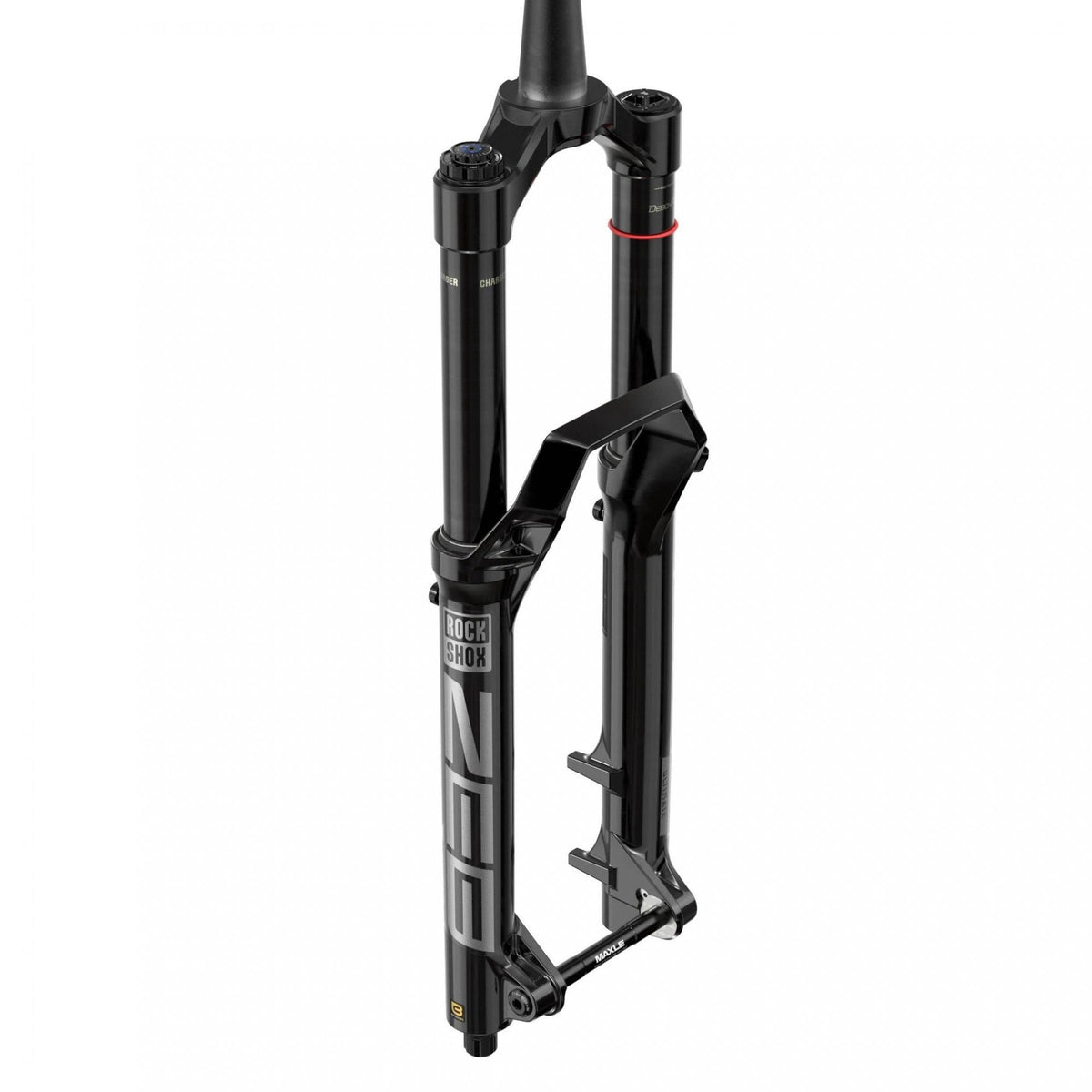 RockShox 27.5-inch mountain bike forks with Charger 3.1 RC2 damper, showing the suspension components and stanchions.