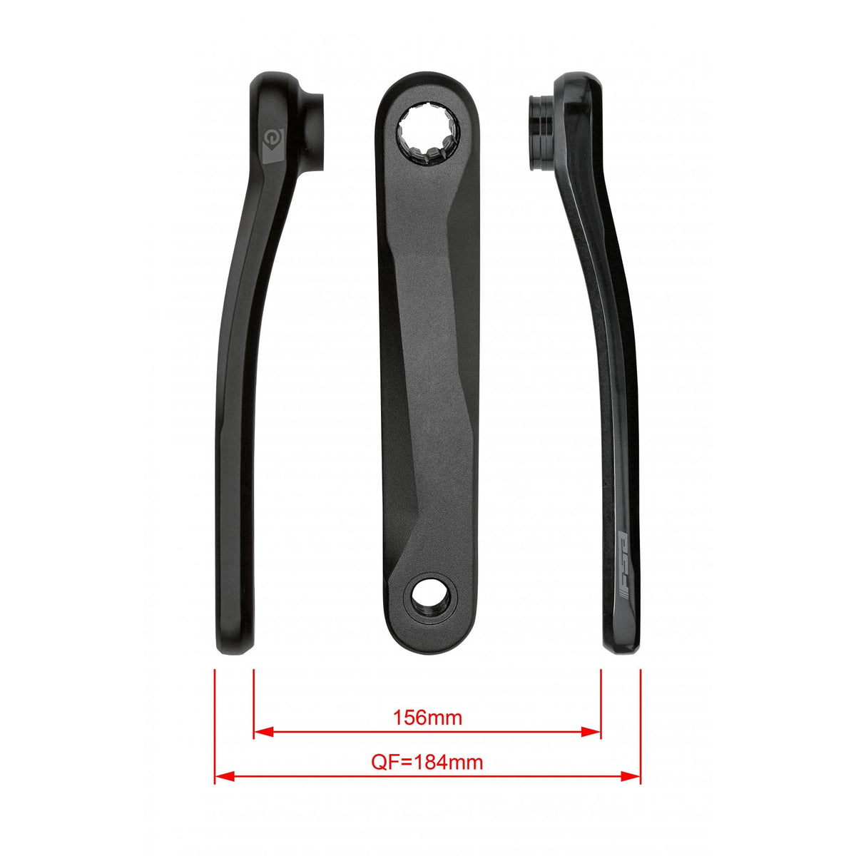 Fsa Ebike Chainset Ck-745 Isis 25.7Mm Black Cranks