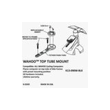 K-Edge Mounts & Spares - Wahoo Top Tube Mount Black Anodised