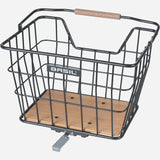 Basil Panniers & Bags - Norland bicycle basket MIK 23L black/naturel brown