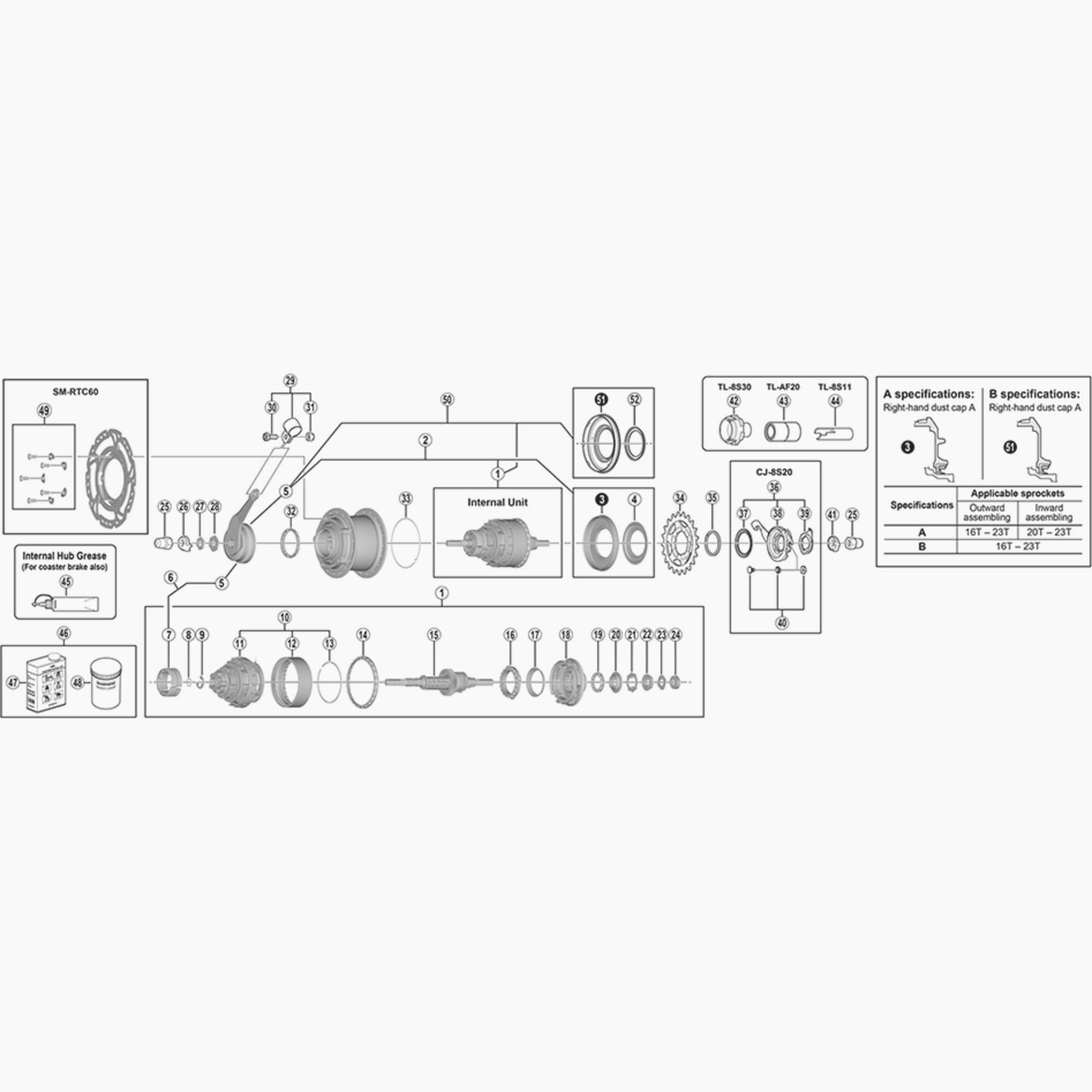 Shimano Spare Sg8R20 Dust Cap B Rh