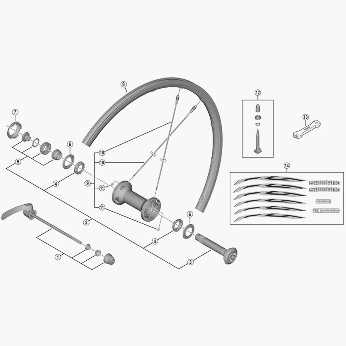 Shimano Wh-6800-F Complete Hub Axle