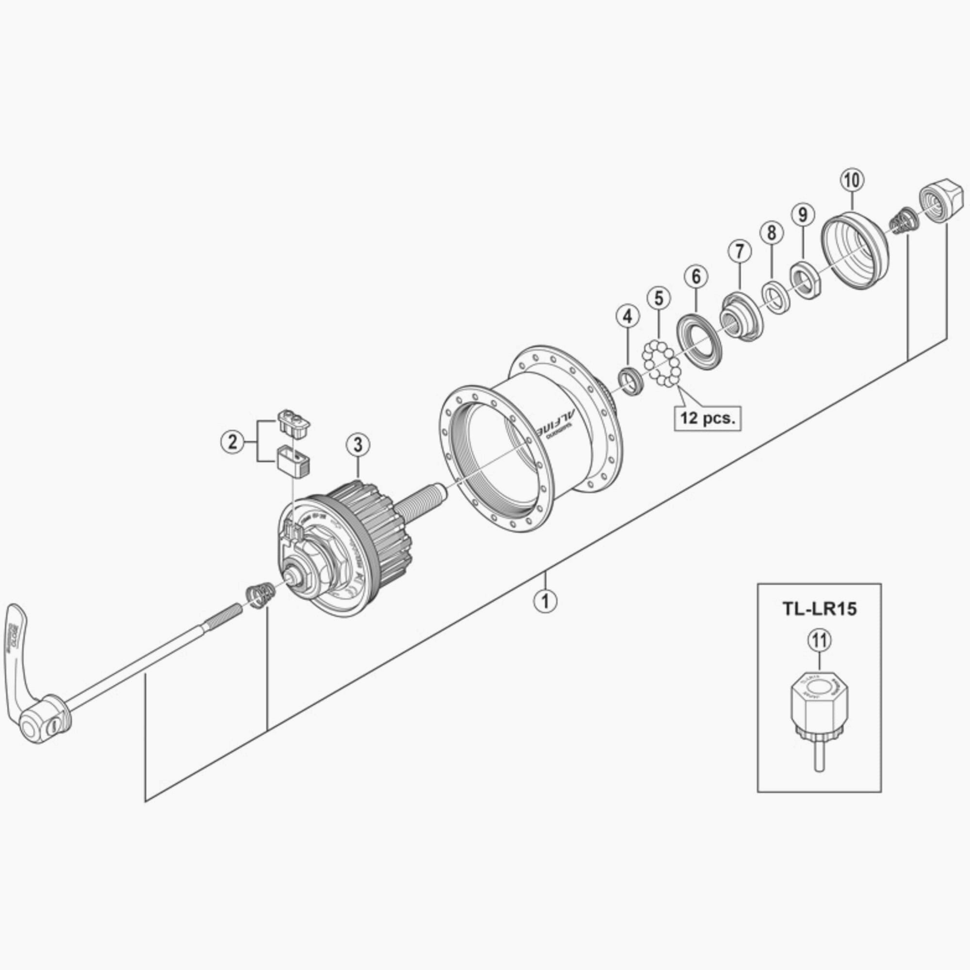 Shimano Dh-S501 Internal Assembly, 108 Mm