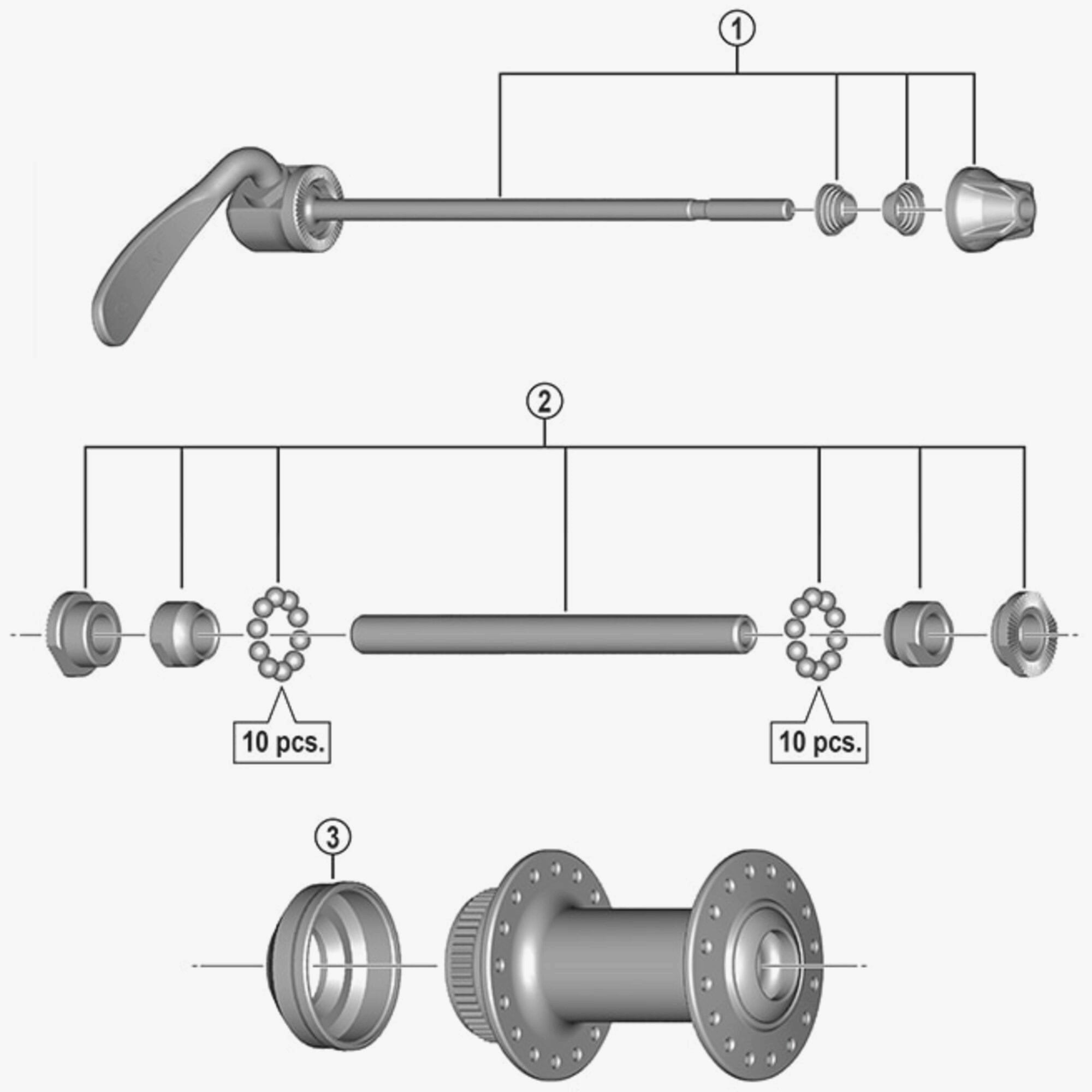 Shimano Hb-Tx505 Complete Hub Axle, 108 Mm