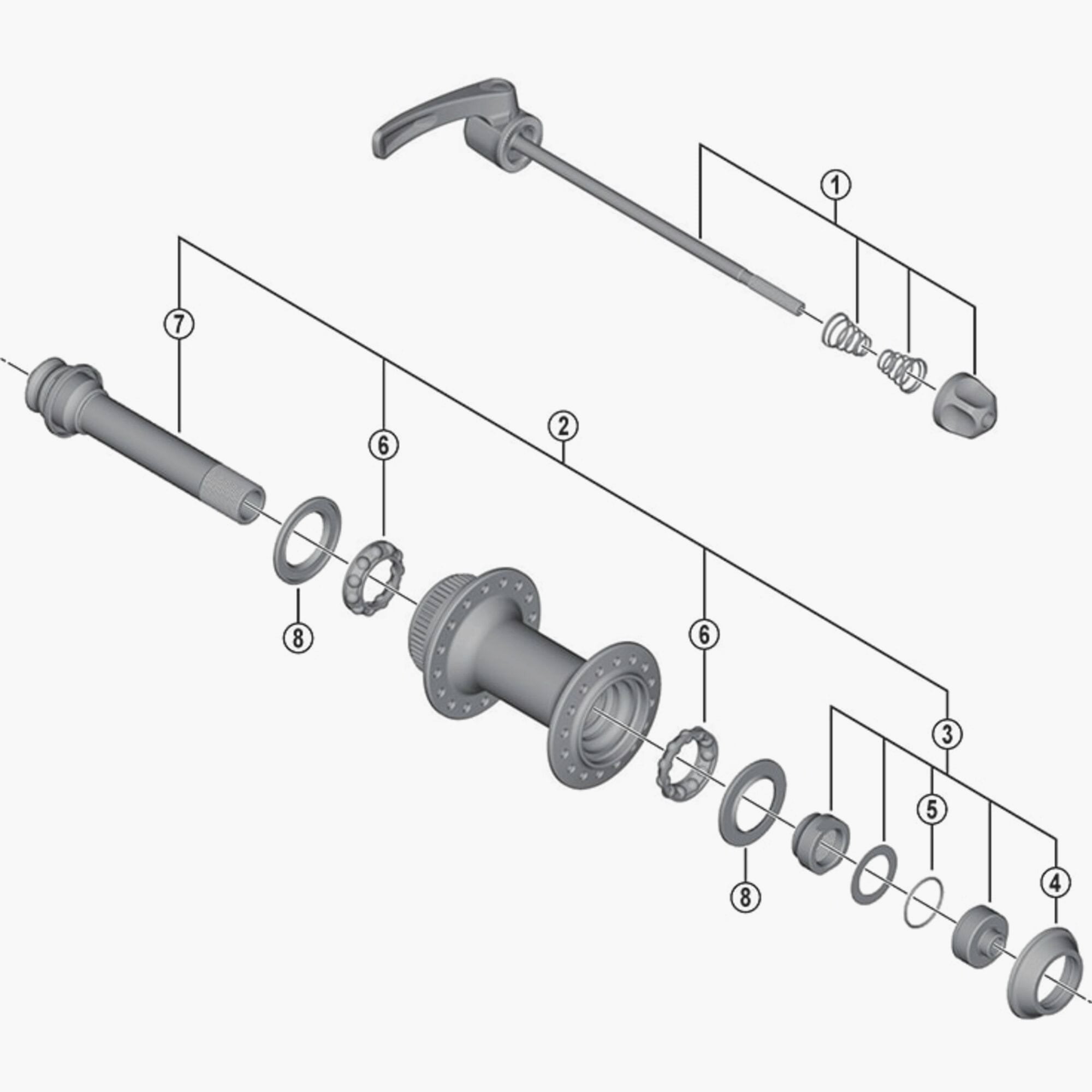 Shimano Hb-M8000 Complete Quick Release, 133 Mm