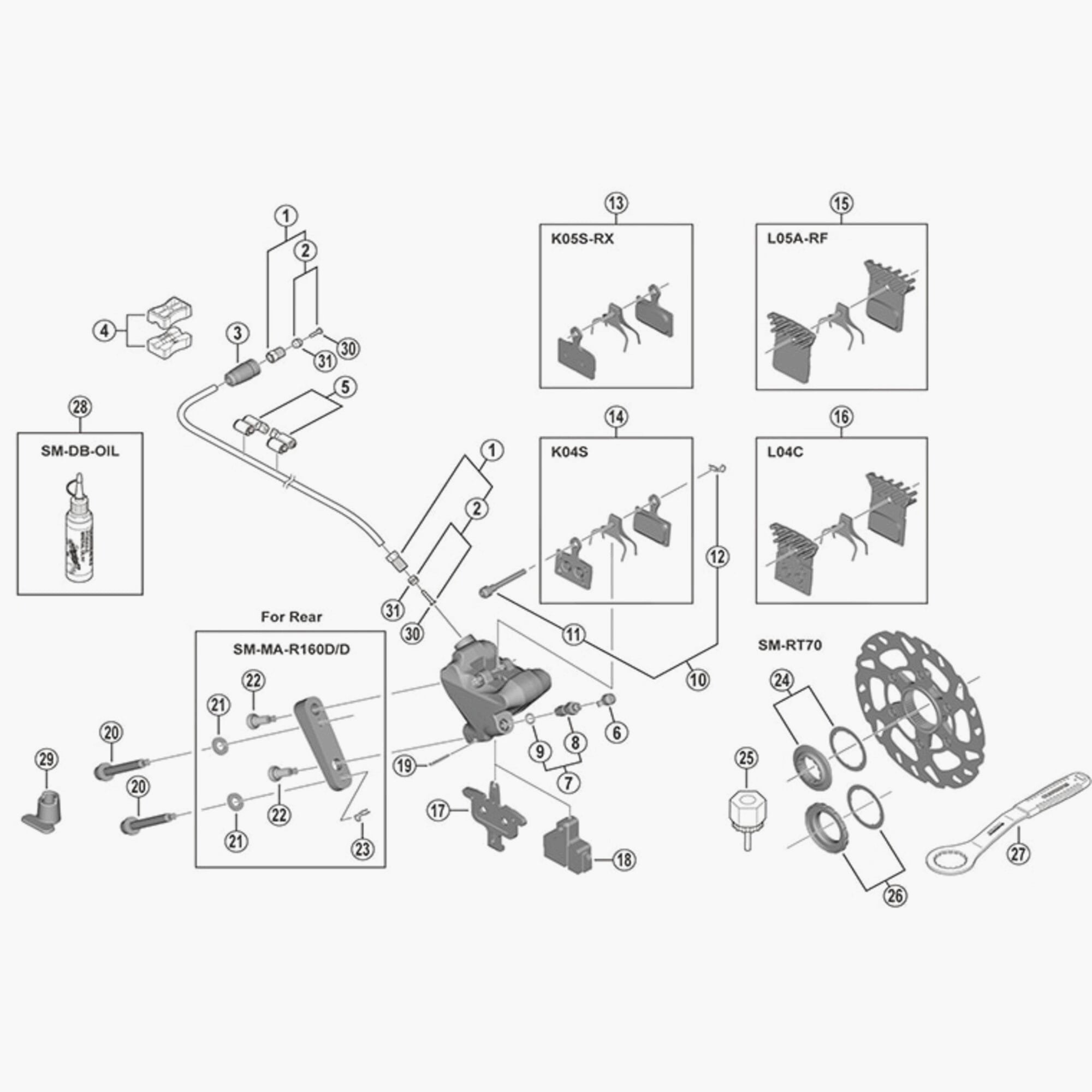 Shimano Br-Rs505 Bleeding Spacer Spares & Accessories