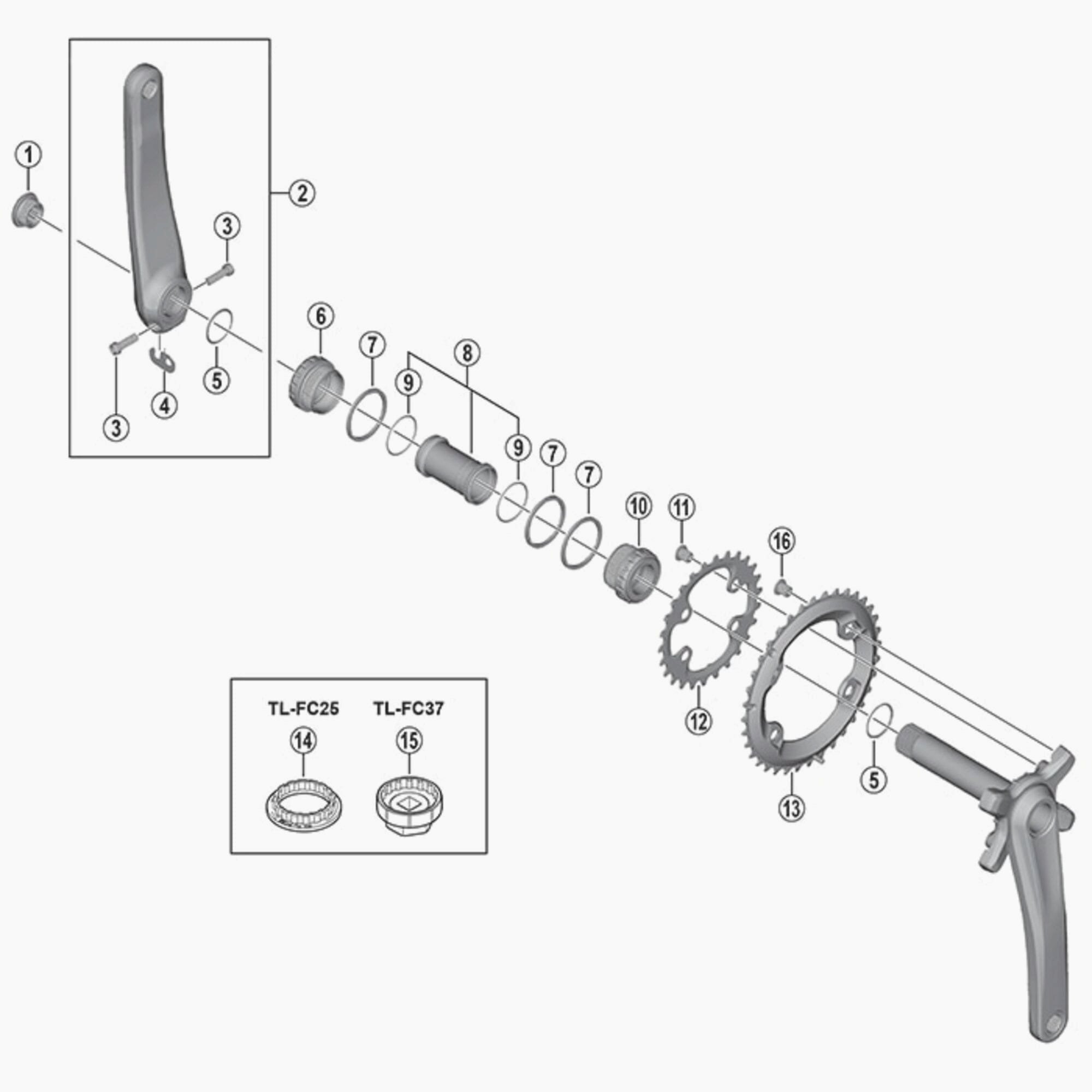 Shimano Fc-Mt700 Left Hand Crank Arm 170 Mm Spares & Accesories