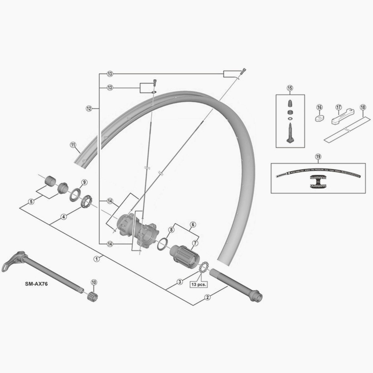 Shimano Wh-M8000-Tl-29Er Spoke 300 Mm