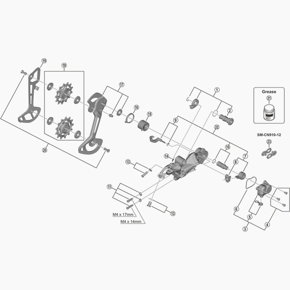 Shimano Rd-M9000 Cable Fixing Bolt And Plate M6 X 9.2 Mm Spares & Accessories