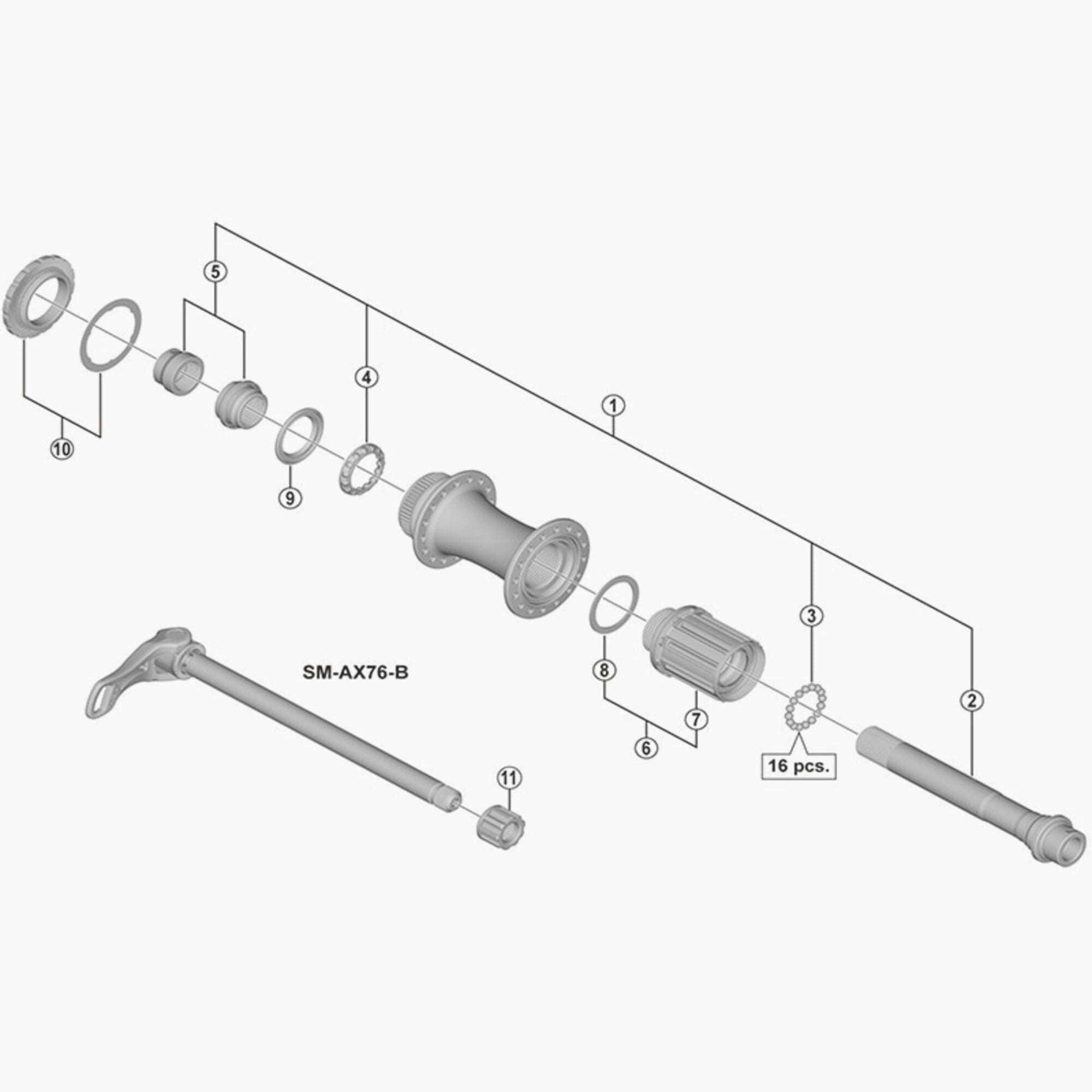 Shimano Fh-M9010-B Hub Axle, 148 Mm